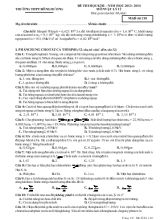 Đề thi học kì 2  Năm học 2013 - 2014 môn vật lý 12 thời gian làm bài 60 phút